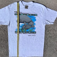 VTG 90s Endangered Florida Manatee Single Stitch Gentle Giant USA L Rare Ocean