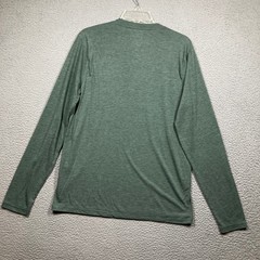 Lucky Brand Henley Shirt Mens Medium Green Long Sleeve Tencel Blend Heathered
