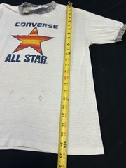 Vintage Converse All-Star Ringer T-Shirt Single Stitch Paper Thin Thrashed Sz L