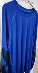 Men’s Old Navy Active Long Sleeve T-Shirt Solid Graphic Sleeves Blue Size 3XL