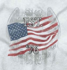 American Flag USA Patriotic United States Adult Short Sleeve Crew T Shirt