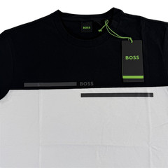 $98 Boss by Hugo Boss NEW Colorblock Black & White Cotton Mens Med T-Shirt Tee