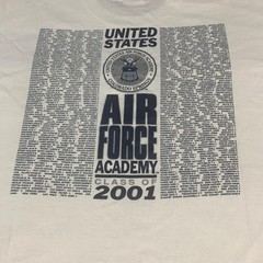 VTG Gear For Sports T Shirt Mens XL White Air Force Academy 2001 USA Y2K Retro