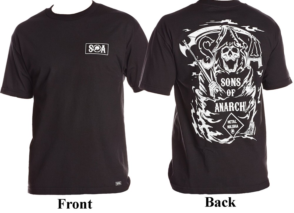 Metal Mulisha Men’s Sons Of Anarchy SOA T-Shirt Grim Reaper Black Size S-M