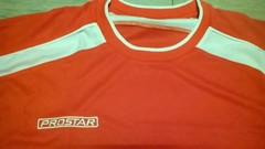 mens red white Prostar sports gym fitness exercise training team top t shirt NEW