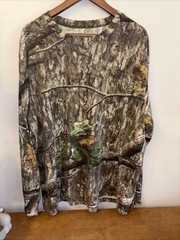 Mossy Oak Men’s Long Sleeve Camouflage T-Shirt Country Roots Size XXL