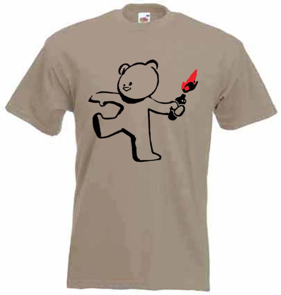 BANKSY TEDDY BEAR BOMBER T-SHIRT – Mild Mild West – Choice Of Colours