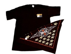 2 Hooters Uniform XL Sturgis T-Shirt USA Flag 2 Bandanna OOP work store closed