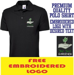 Personalised Embroidered Gardener Custom Text Polo Shirt Uneek The UX1 Polo