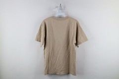 Vintage 90s Streetwear Mens Small Faded Blank Short Sleeve T-Shirt Beige Cotton