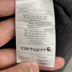 Carhartt K231 Long Sleeve Logo T Shirt Mens Medium Brown Orange Graphic Tee Work