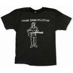 Men’s John Mellencamp Call Me Guitar Man Sketch T-shirt Small Black