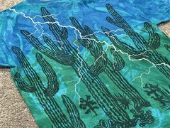 90s RARE Vintage Local Colors Cactus Tie Dye Mary Dee Hand Designed Beefy Tee