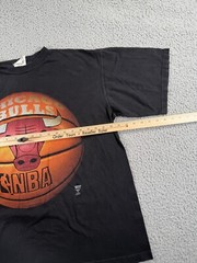 Vintage Chicago Bulls 90s T Shirt Mens XL Black Faded Graphic Short Sleeve Logo