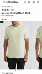 Robert Barakett Georgia Pima Cotton Men’s T-Shirt Light Jade Size-S