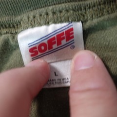 Vintage Soffe Military Shirt Mens Large Green USA Blank Army Casual Undershirt