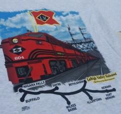 Vtg Train Lehigh Valley Railroad T Shirt 604 Daylight Sales.