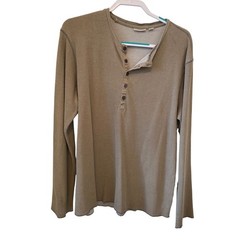 Vgt Y2k Express Mens XL Brown Waffle Knit Henley Shirt Dexter Kills Alt