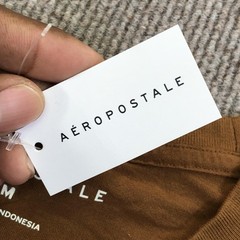 Aeropostale Shirt Mens Medium Brown AERO New York Logo Graphic Tee Tagless