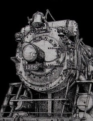 Steam Train Black T-shirt — Crescent Limited Ps-4 Locomotive #1396