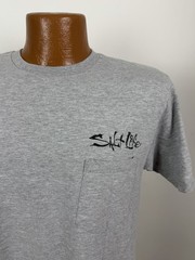 Salt Life Shirt Mens Medium Heather Gray Pocket Tee Deep Sea Fishing Outdoor Dad