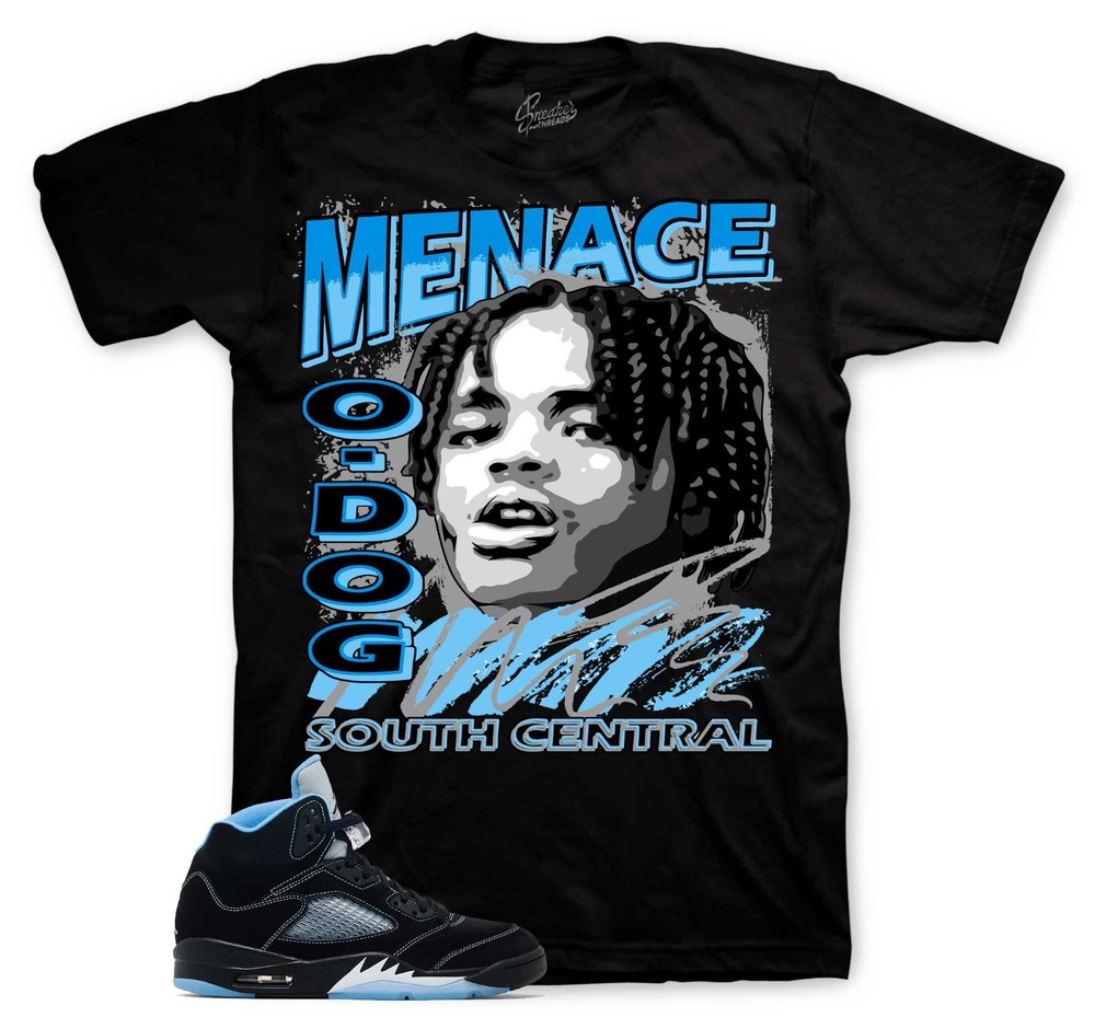 T-Shirt To Match Jordan 5 Black University Blue Sneakers – Nineties Tees