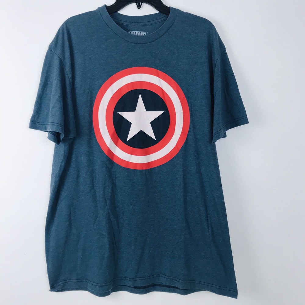 Marvel Captain America Super Hero Shield Graphic T-Shirt Mens XL Red