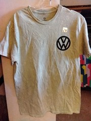 Volkswagen Men’s Short Sleeve T-Shirt Acid Wash Green Size MEDIUM Water Dog NWOT