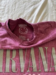 Nirvana In Utero Mineral Wash Plum Grunge Band Kirk Cobain T-Shirt Size Small