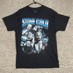WWE Stone Cold Steve Austin T-Shirt Mens Large Black Wrestling Short Sleeve