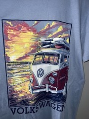 Volkswagen Bus VW Surfboard Surf Beach Sunset Officially Licensed TShirt 609