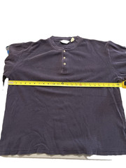 Eddie Bauer Men’s Vintage Waffle Knit Henley Long Sleeve Shirt Navy XL Heavy Wt