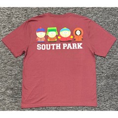 South Park Graphic T-Shirt Mens Large Maroon Stan Kyle Cartman Kenny SP Logo
