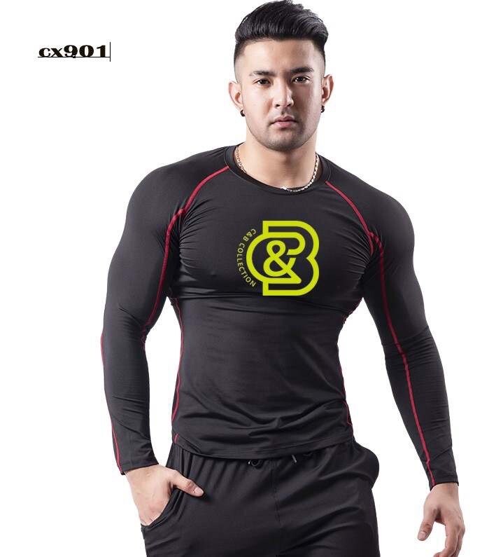 Men Gym Workout Training Muscle Sport Fitness Active Long Sleeve T Shirt