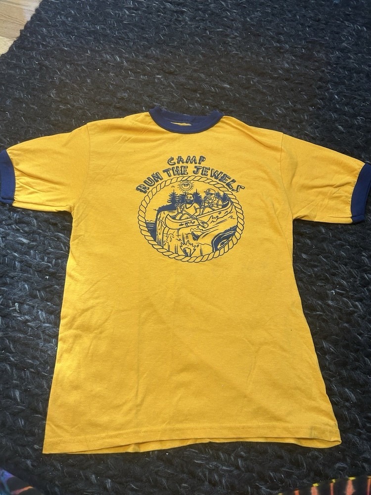 Vintage Camp Run The Jewls Ringer Tee Shirt Size M
