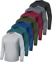 7 Pack Long Sleeve Shirts for Men – Quick Dry Moisture Wicking Sun Protection…