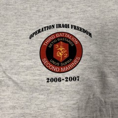 US MARINE CORPS USMC 3rd BATTALION 2d MARINES T-Shirt OIF Welcome Home 2006-07