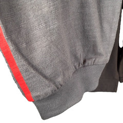 Rip Curl Long Sleeve Relaxed Fit Gray Shirt with Red Sleeve Stripes (2XL)