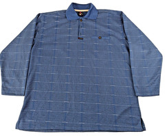 Long Sleeve Heavy Cotton Shirt Blue Mens ADAM Active Wear Large Made In Egypt