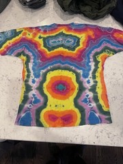 VTG Custom Grateful Dead Style Tie Dye Peace Sign Single Stitch T Shirt Size XL