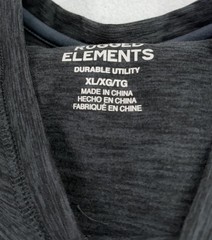 Rugged Elements Men’s One-Piece Sueded Long Sleeve Crew Tee, Black, Size XL