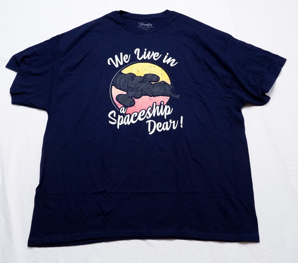 Loot Crate Unisex Adult’s Firefly Zoe Spaceship Quote T-Shirt EJ1 Navy Size 2XL