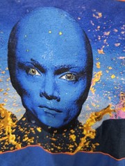 RARE Vintage Y2K Blue Man Group THE VENETIAN Size Small S T-Shirt Blue Art