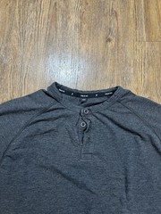 Public Rec Henley Shirt Mens Medium Gray Long Sleeve Pima Cotton Stretch