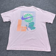 Nike Festival T Shirt Adult Size Medium Pink Big Logo Double Sided Loose Fit