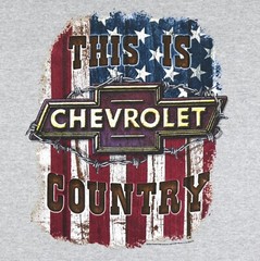 Joe Blow T’s This is Chevrolet Country T-Shirt Western Barbed Wire American Flag