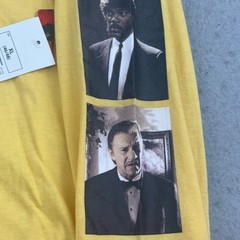 Pulp Fiction Miramax Shirt Mens XL Yellow Long Sleeves Lightweight Tee NWT