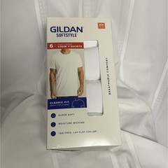 Gildan Softstyle Men’s Classic Fit Crew T-Shirts 6-Pack White Size M Moisture W…