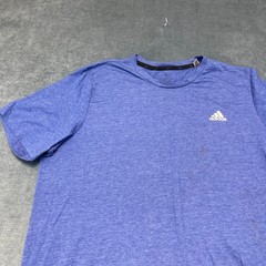 Adidas Aeroready T Shirt Mens XL Purple 3 Stripe Logo Moisture Wicking Athletic