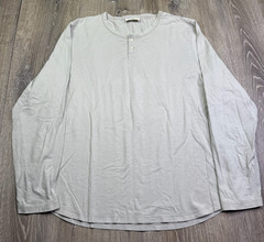 Wellen Mens Gray Henley Neck Long Sleeve 2 Button Comfy Regular T-Shirt Size XL